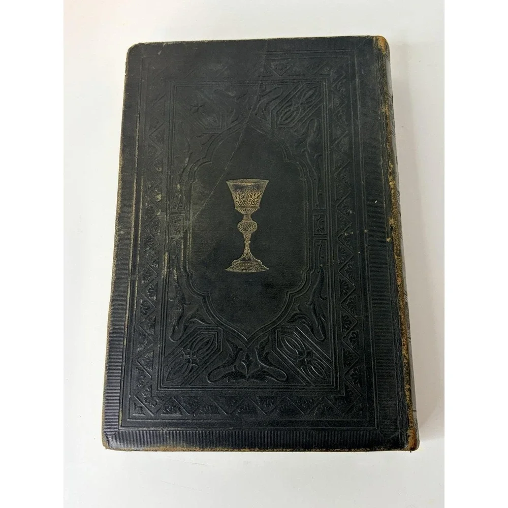 Antique German Hymnal 1905 Sammlung Christlicher Lieder Volga Black Leather